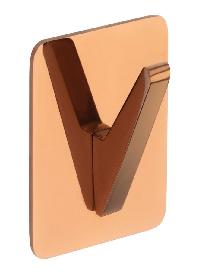 Allied Stainless Steel Self Adhesive Wall Hook Square Shaped for kichen, Bathroom, Cabinet, Towel, Utensils, Key - Waterproof and Rustproof | Code - 718 (Pack of 2, PVD Rose Gold) - Image 2